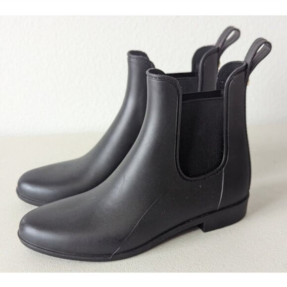 Sam Edelman Ankle Black Chelsea Tinsley Pull On Rain Boots Shoes Booties Size 8M - Picture 1 of 10